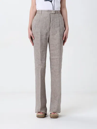Max Mara Studio Pants Woman Tobacco In Gray