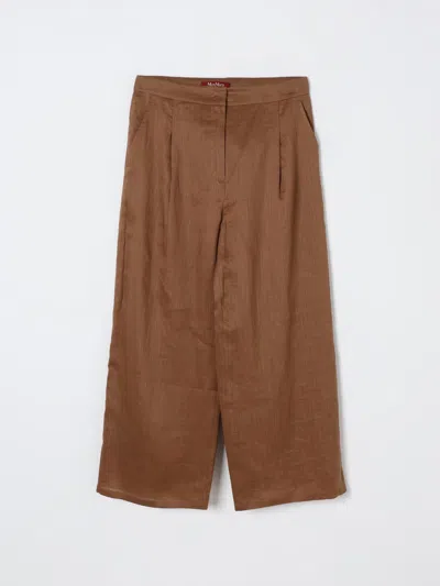 Max Mara Studio Pants Woman Tobacco In Brown