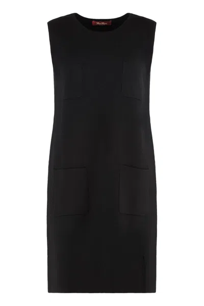 Max Mara Studio Parata Knitted Dress In Black