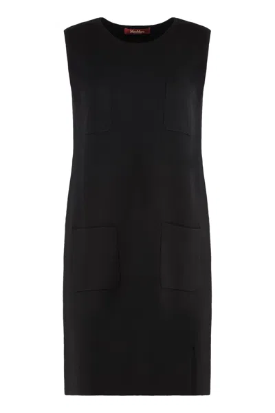 Max Mara Studio Parata Knitted Dress In Black