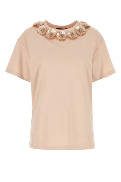MAX MARA MAX MARA STUDIO PASTEL PINK JERSEY GENNAIO T-SHIRT