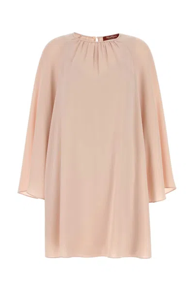 Max Mara Studio Pastel Pink Triacetate Blend Madia Dress In Neutral