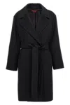 Max Mara Totem Wrap Coat In Black