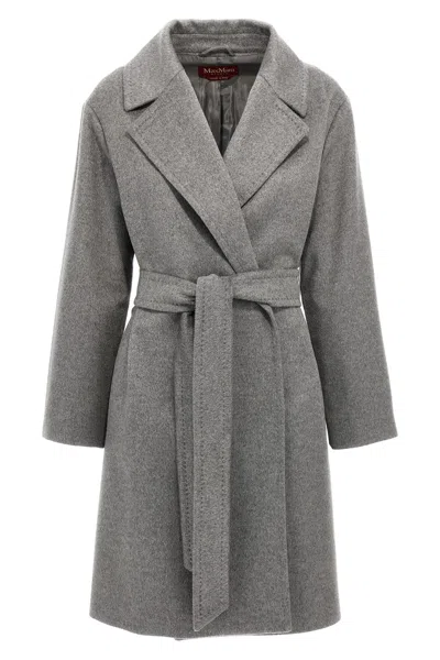 Max Mara Studio 'pazzo' Coat In Gray