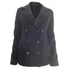 Max Mara Studio Pea Coat In Navy Blue Virgin Wool In Blue