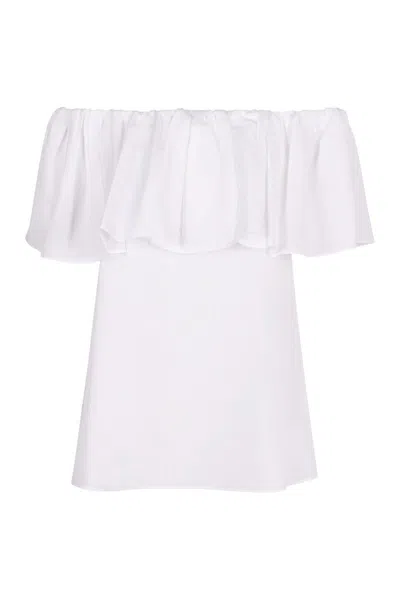 Max Mara Studio Peccati Cotton Top In White