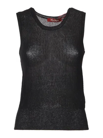 Max Mara Studio Pedone Sleeveless Knitted Top In Black
