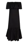 Max Mara Studio Petali Poplin Maxi Dress In Black