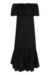 Max Mara Studio Petali Poplin Maxi Dress In Black