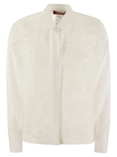 Max Mara Studio Picasso Ramie Gauze Tunic In White