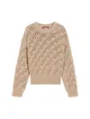 Max Mara Diamond-patterned Cordonnet Sweater In Gray