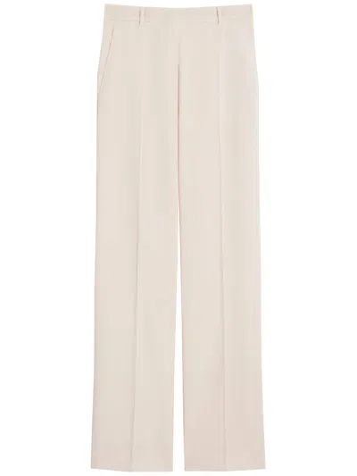Max Mara Studio Pink Purple Triacetate Wide Pants In White