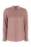 Max Mara Studio Pink Stretch Satin Baden Shirt In Pink