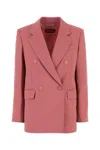 Max Mara Studio Pink Wool Lamella Blazer In Pink