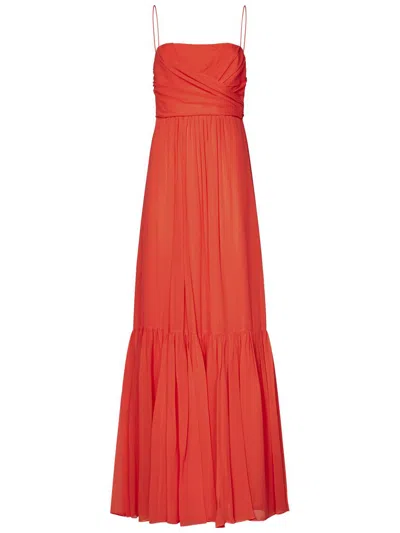 Max Mara Studio Pioppo Long Dress In Orange