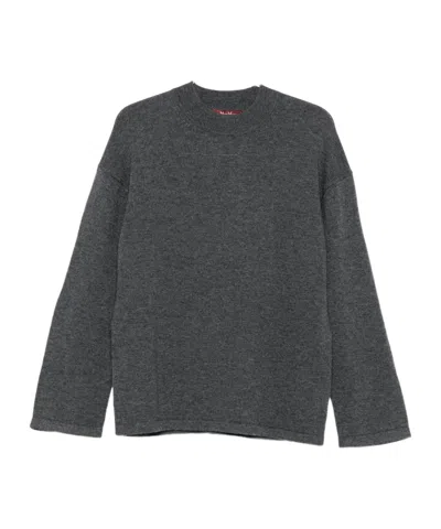 Max Mara Studio Pisano Crewneck Long-sleeved Jumper In Gray