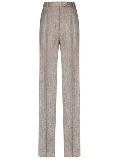 Max Mara Belt Loops Slacks In Brown