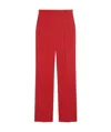 Max Mara Straight-fit Wool Satin Trousers In Red