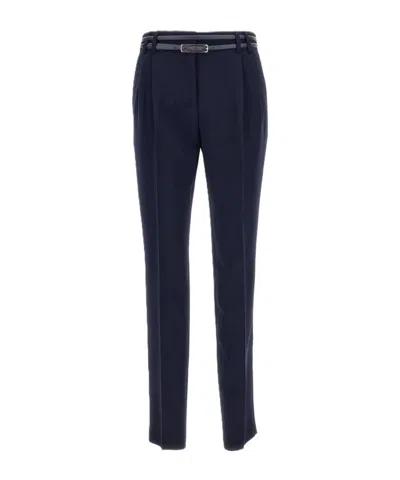 Max Mara Studio Pleated Tailored Trousers In Blue
