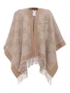 Max Mara Woman Cape Camel Size Onesize Virgin Wool In Brown