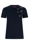 Max Mara Studio Pontile Cotton Crew-neck T-shirt In Black