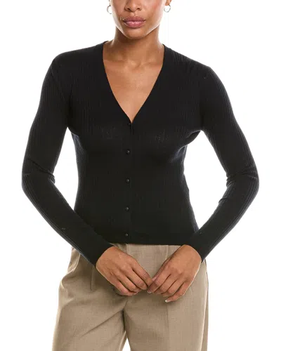 Max Mara Studio Potus Silk & Wool-blend Cardigan In Black