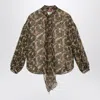 Max Mara Studio Printed Silk Chiffon Blouse In Multi