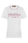Max Mara Studio Cotton T-shirt With Logo In White