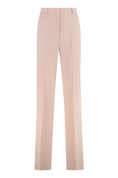 Max Mara Studio Quasar Virgin Wool Trousers In Nude