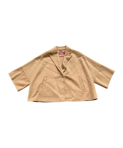 Max Mara Studio Quorum Cropped Boxy Jacket In Burgundy