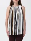 Max Mara Studio Ramie Blouse With Macramé Inserts In Brown