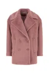 Max Mara Studio Red Eco Fur Slam Coat