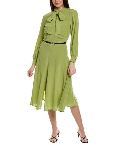 Max Mara Studio Revere Silk Midi Dress In Green