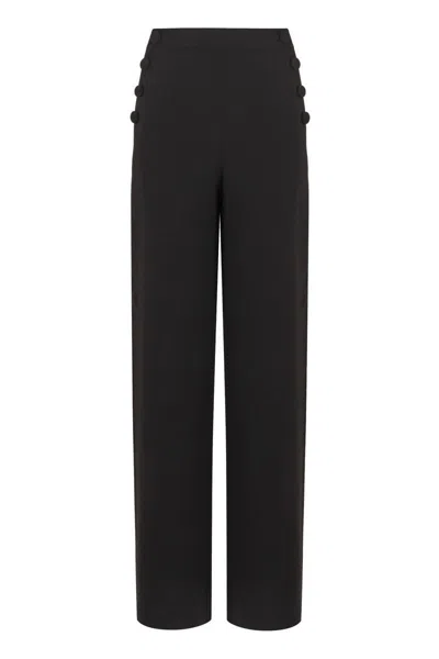 Max Mara Studio Rina Wide-leg Trousers In Black