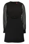 Max Mara Mini Abito Ritmo In Misto Triacetato Nero Donna