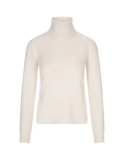 Max Mara Studio Roll-neck Knitted Jumper In Neutral