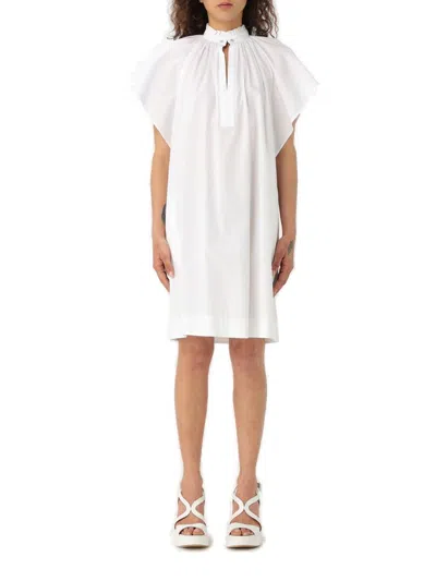 Max Mara Ruffled Short-sleeved Dress  Studio In White
