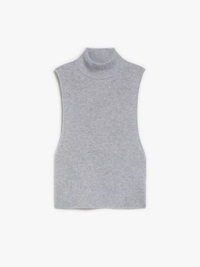 Max Mara Studio Sabbia Waistcoat Grey In Gray