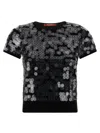 Max Mara Sequin-embellished Short-sleeve T-shirt In Black