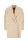 Max Mara Molo Double-breasted Long-sleeved Coat In Brown