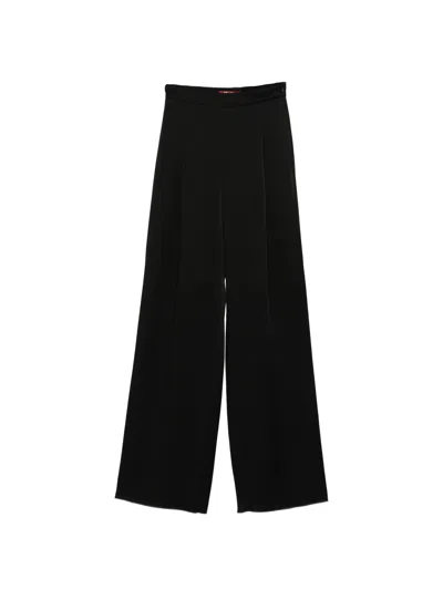 Max Mara Studio Satin-lined Trousers In Black