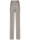 Max Mara Linen Trousers With Tailored Straight Leg Silhouette In Beige