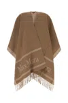 Max Mara Brown Jacquard Wool Scarf In Brown