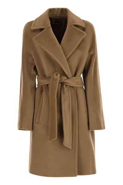 Max Mara Studio Scire - Wool Beaver Dressing Gown Coat In Brown