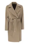 Max Mara Studio Scire - Wool Beaver Dressing Gown Coat In Neutral