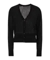 Max Mara Studio Nogara - Wool And Silk Cardigan With Sequins In Black