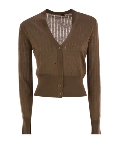 MAX MARA MAX MARA STUDIO SEQUIN EMBELLISHED KNIT CARDIGAN