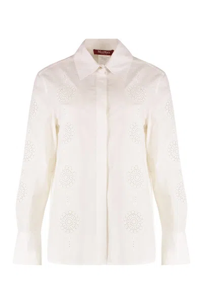 Max Mara Studio Sesia Cotton Shirt In White