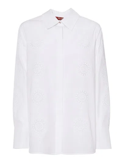 Max Mara Studio Sesia Embroidered Shirt In White