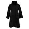Max Mara Studio Shear-accent Hidden-buttoned Coat In Black Wool In Black